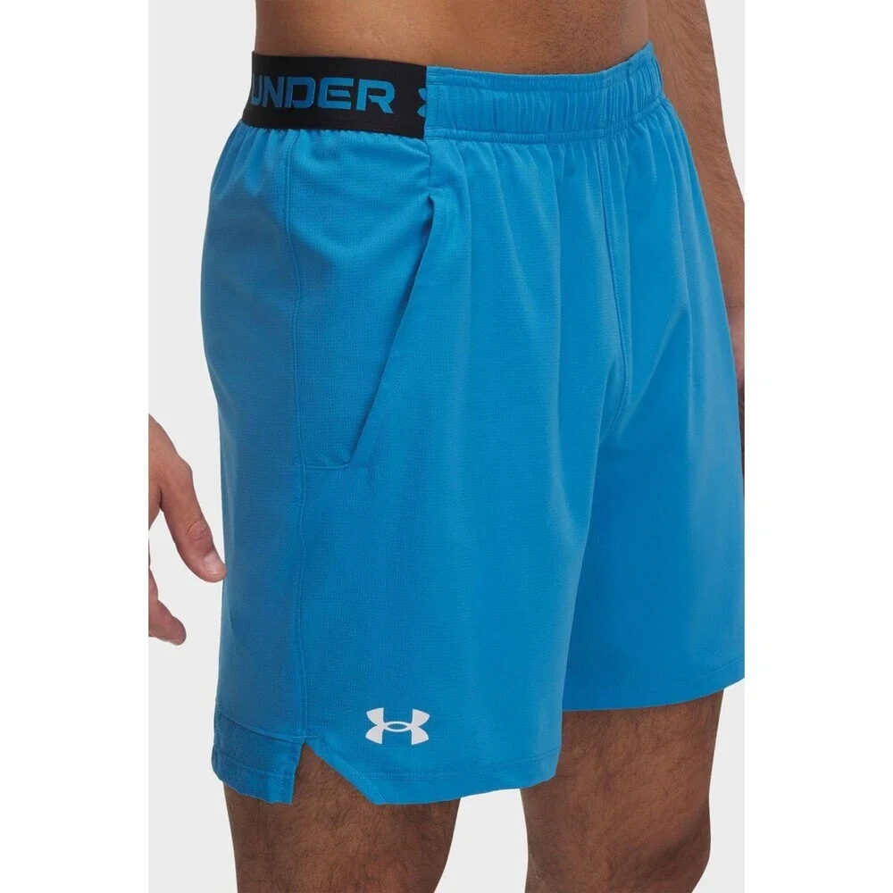 Under Armour Vanish Shorts Men's Blue Woven Stretch Elastic Waist Active JAX53